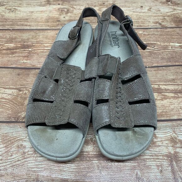 HOTTER Comfort Concept Candice Beige Leather Sandals Size 7 EU 38 - Picture 6 of 11